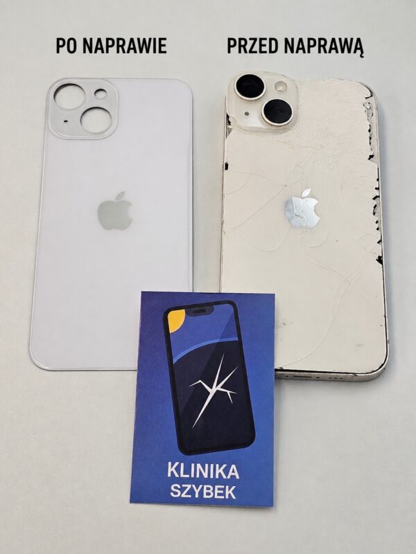 iPhone 14 przed i po wymianie tylnej klapki